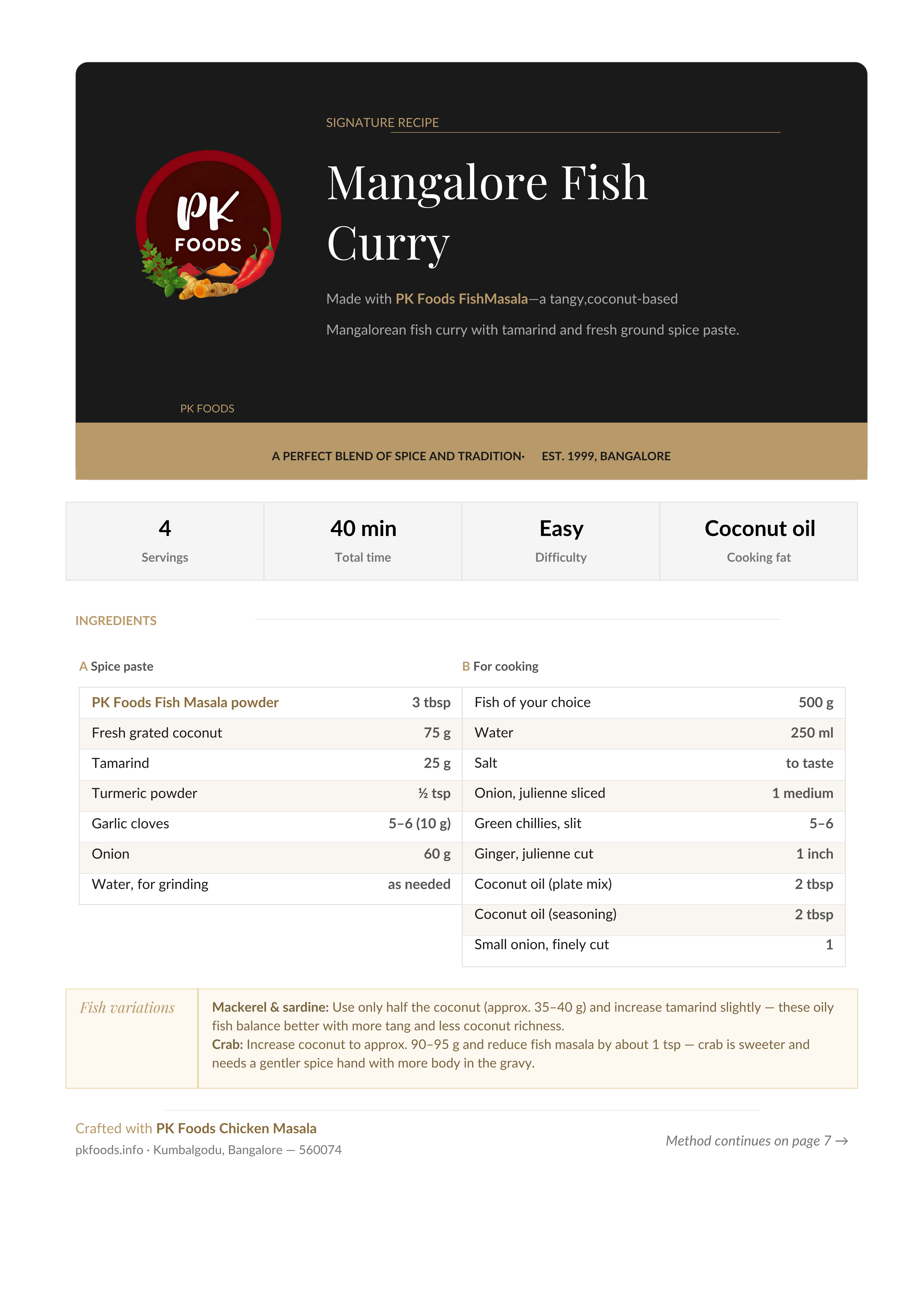 PK Foods Meen Saar Recipe Page 1